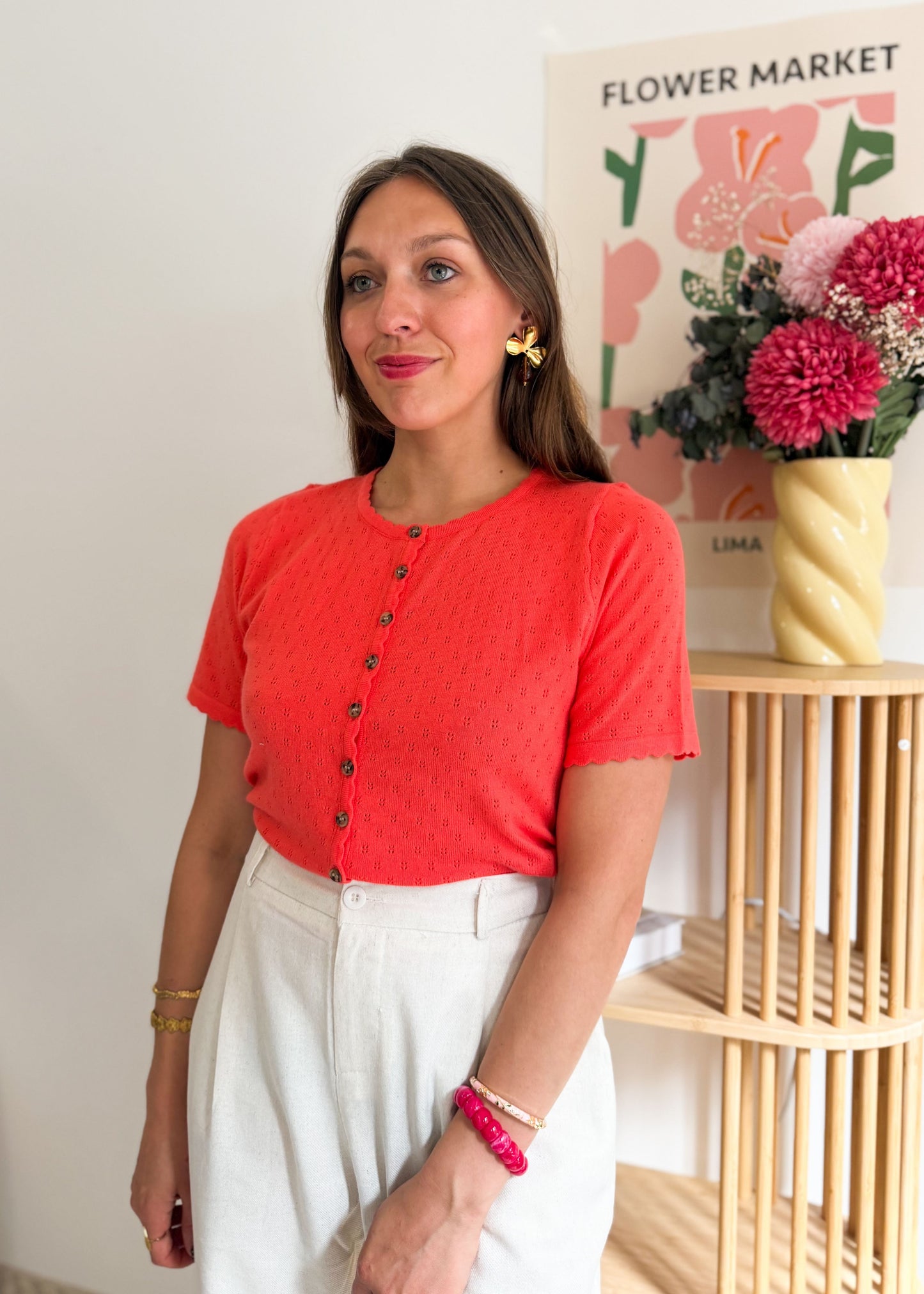 Haut corail maille