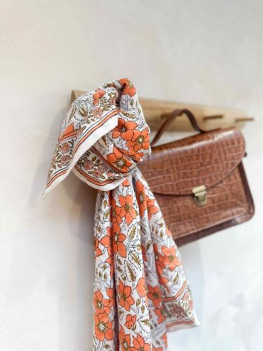 Foulard Agra Corail 100 cm