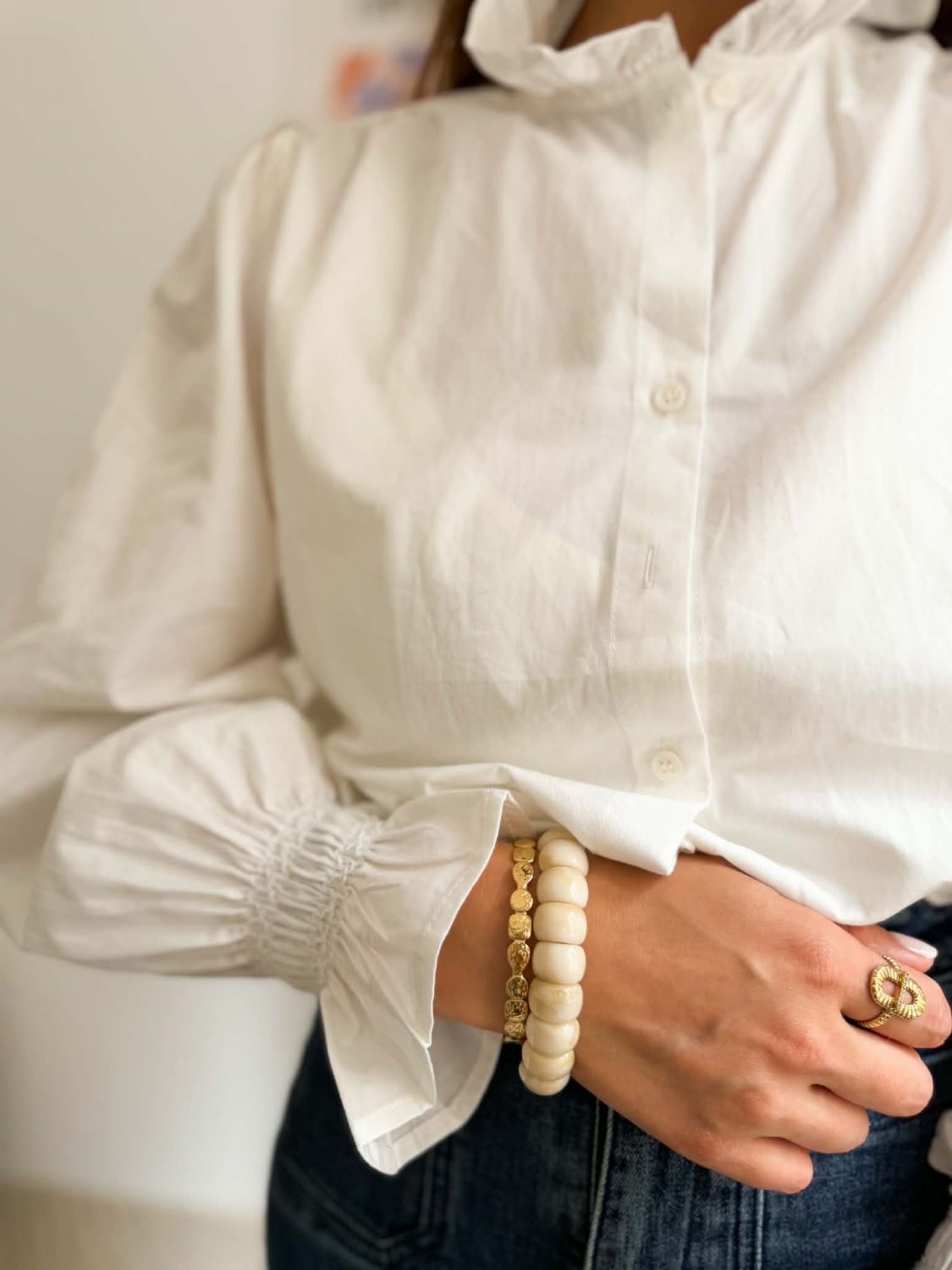 Chemise blanche col victorien