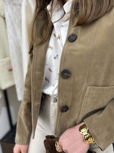 Veste suedine - Taupe