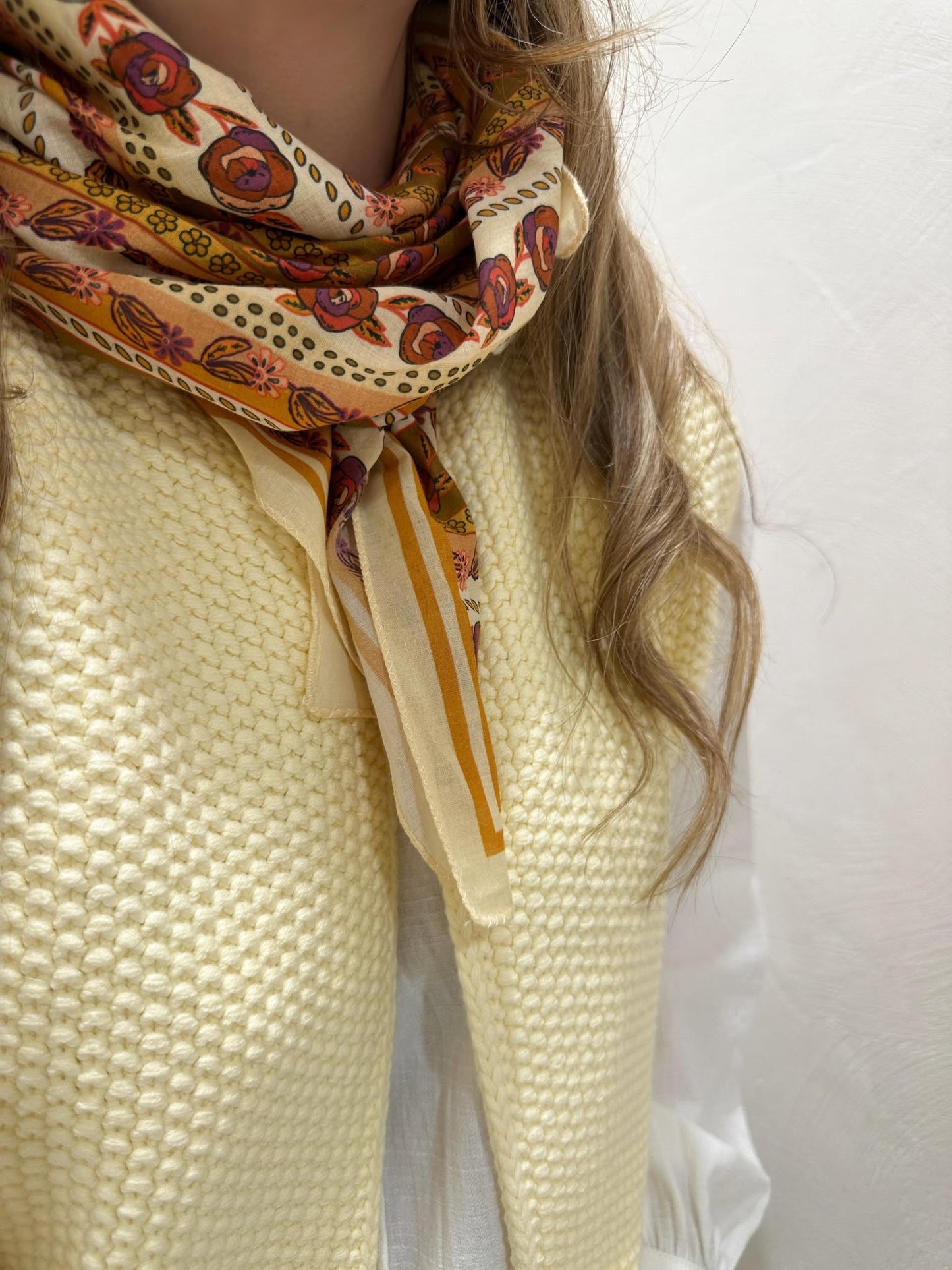 Foulard SCARF fleurs orangées