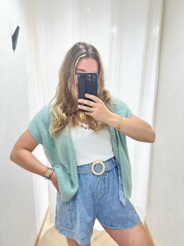 Gilet sans manche vert amande