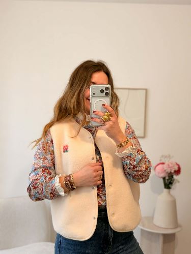 Veste sans manche ecru