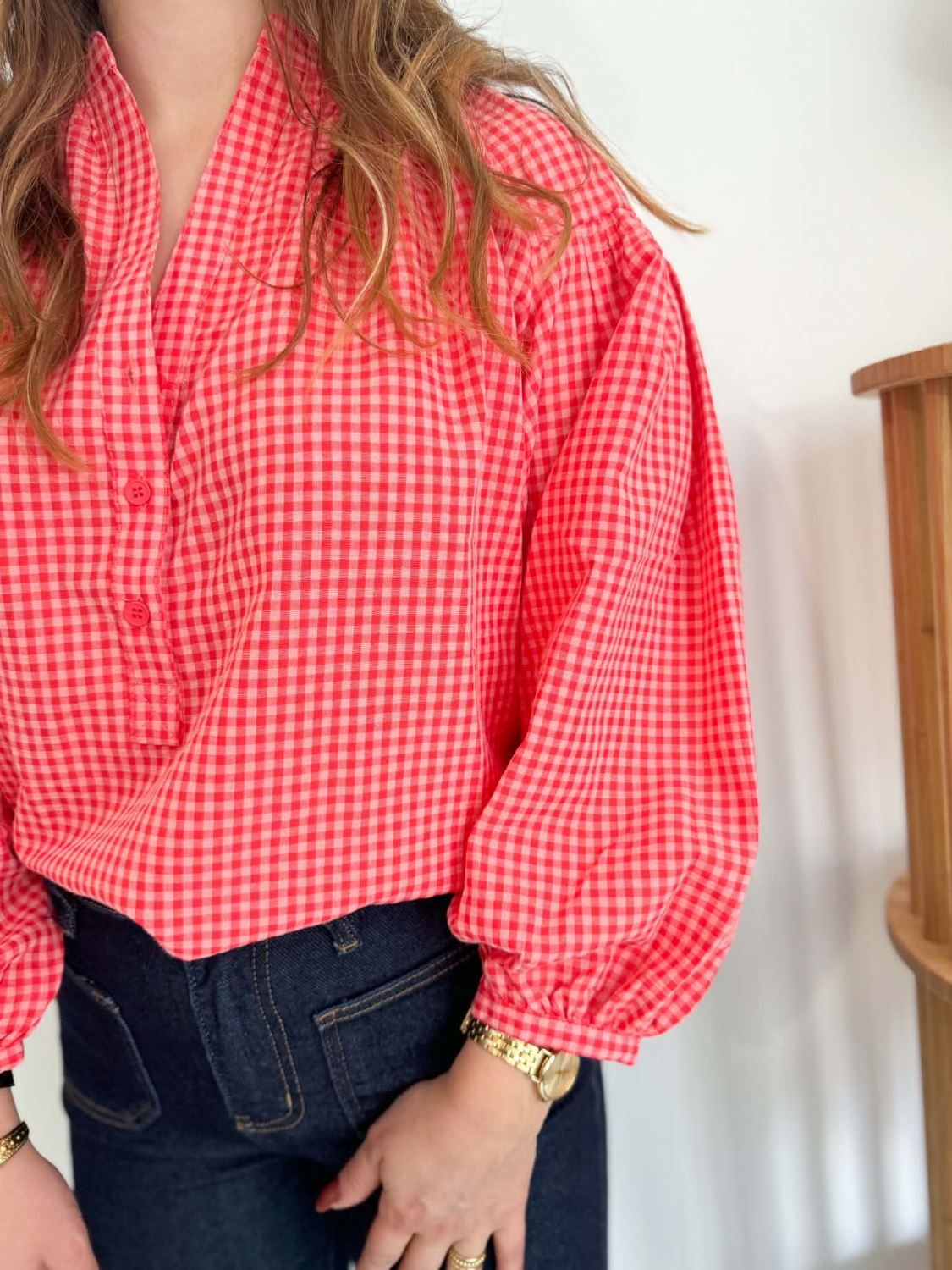 Blouse carreaux - Fushia