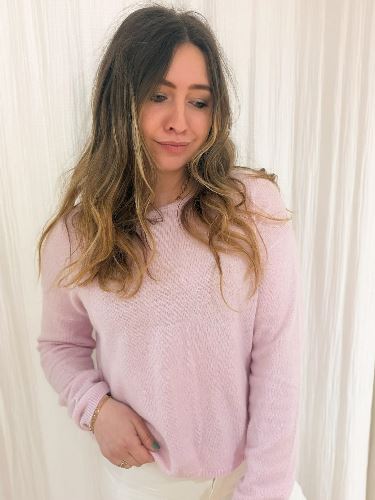 Gilet maille rose