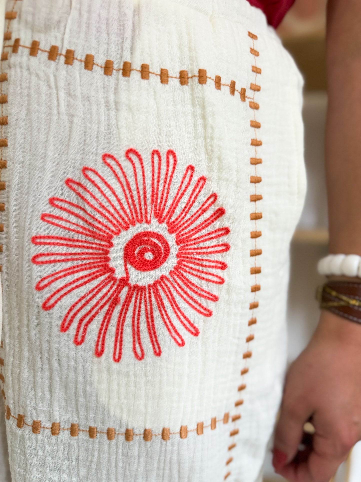Pantalon gaz de coton flowers