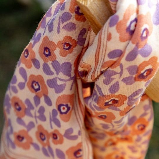 Foulard flower seventies