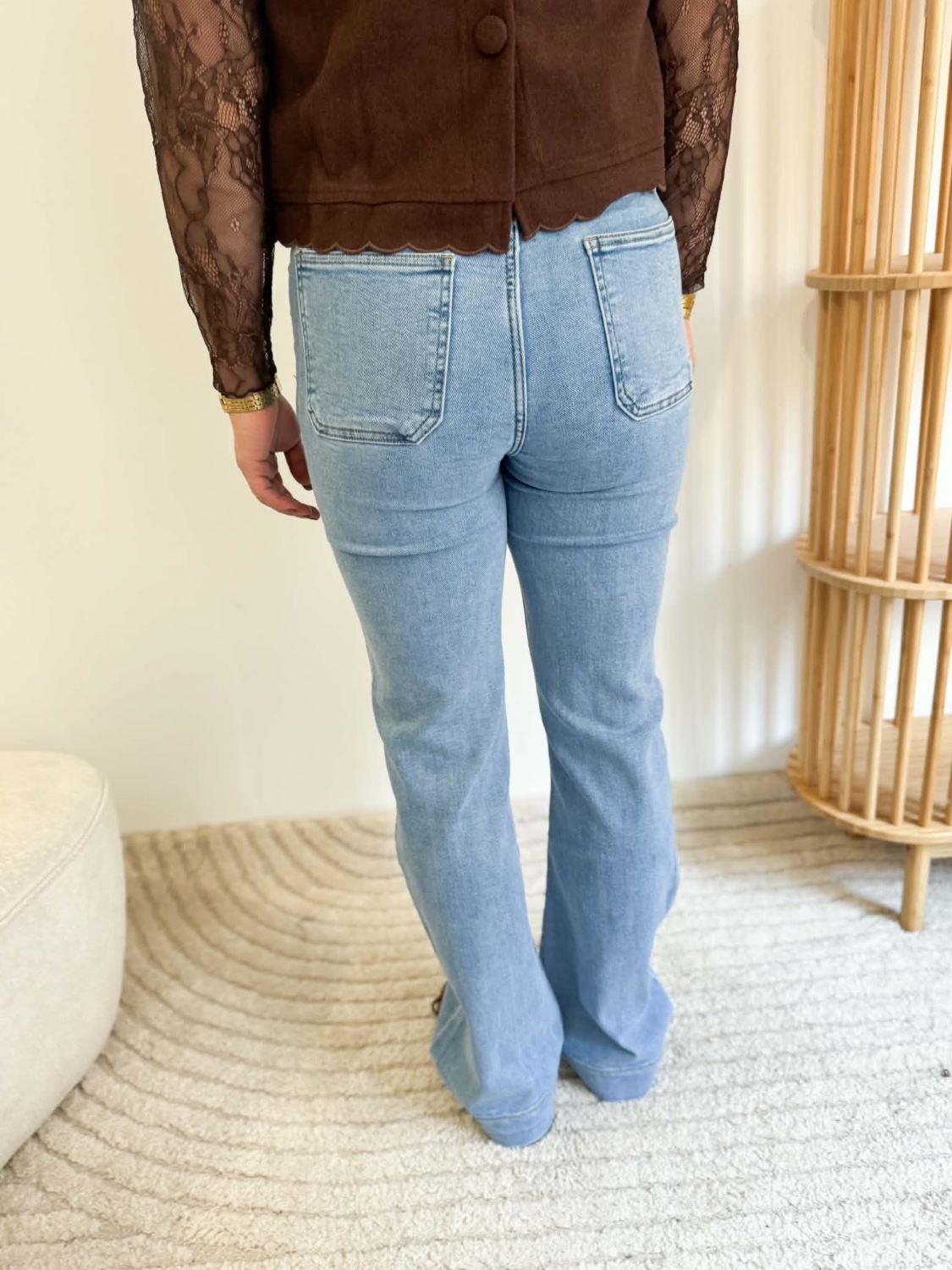 pantalon wideleg - Bleu clair