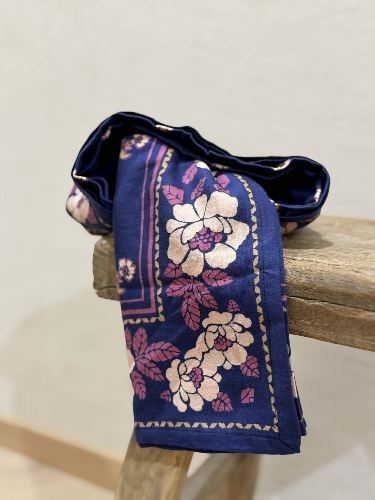 Foulard indien nur violine indigo