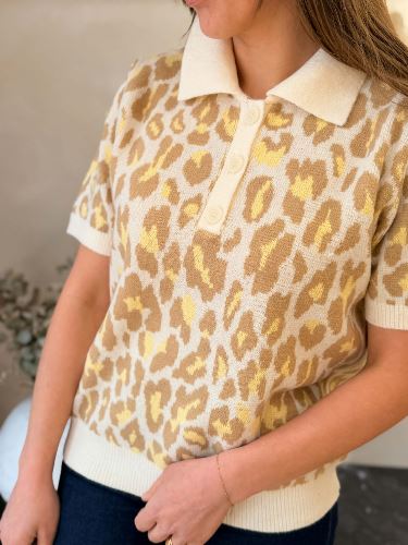 Pull léopard - Jaune