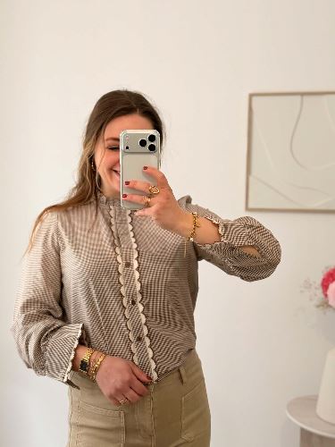 Pantalon flare crop - Beige