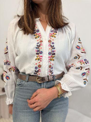 Blouse broderie multicolore
