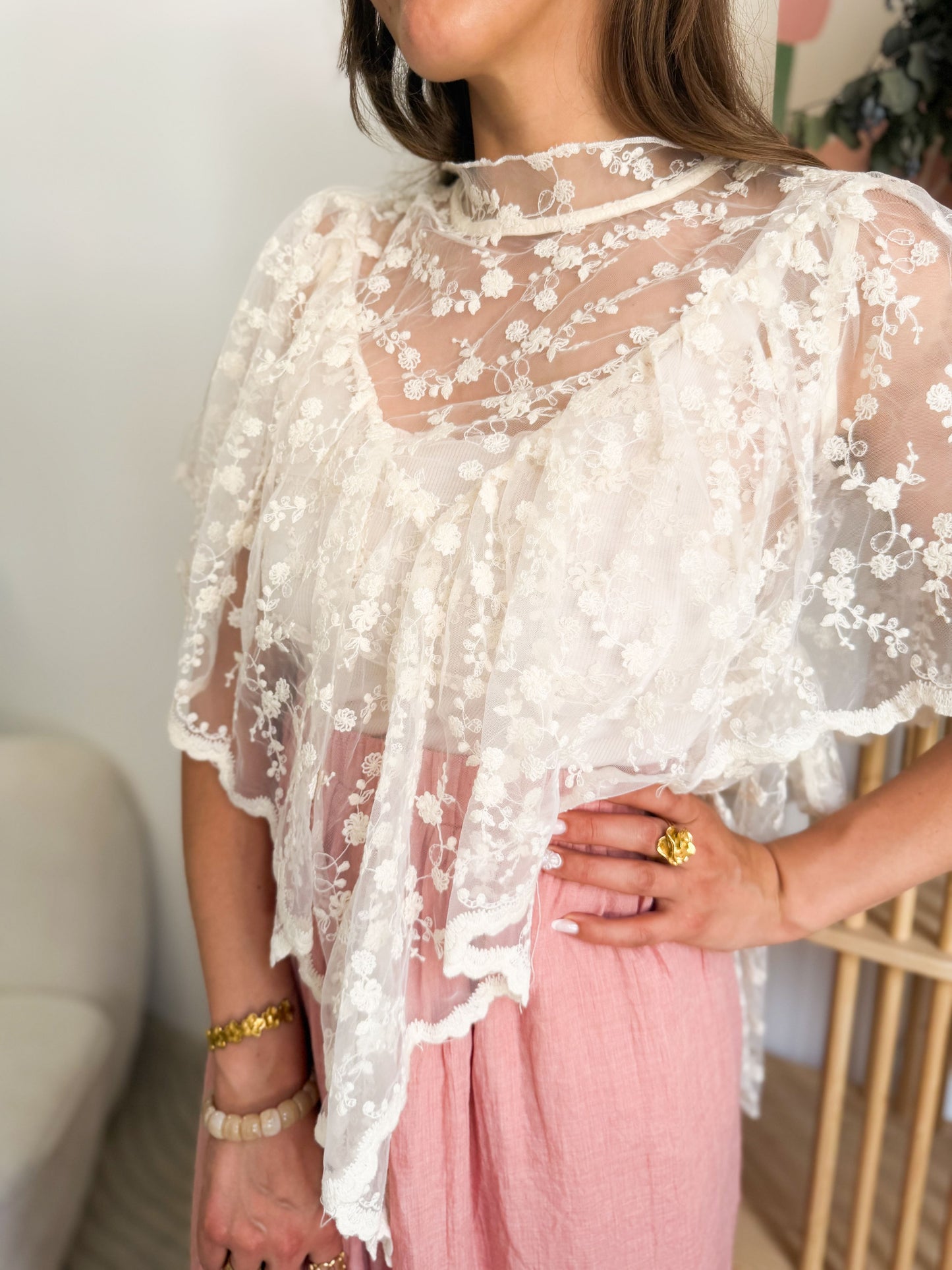 Jupe longue fluide - Rose pastel