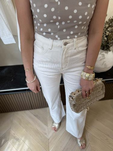 Top à pois - Gris