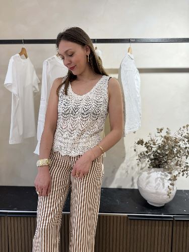 Top crochet écru - Débardeur
