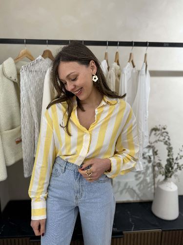 Chemisier rayé jaune