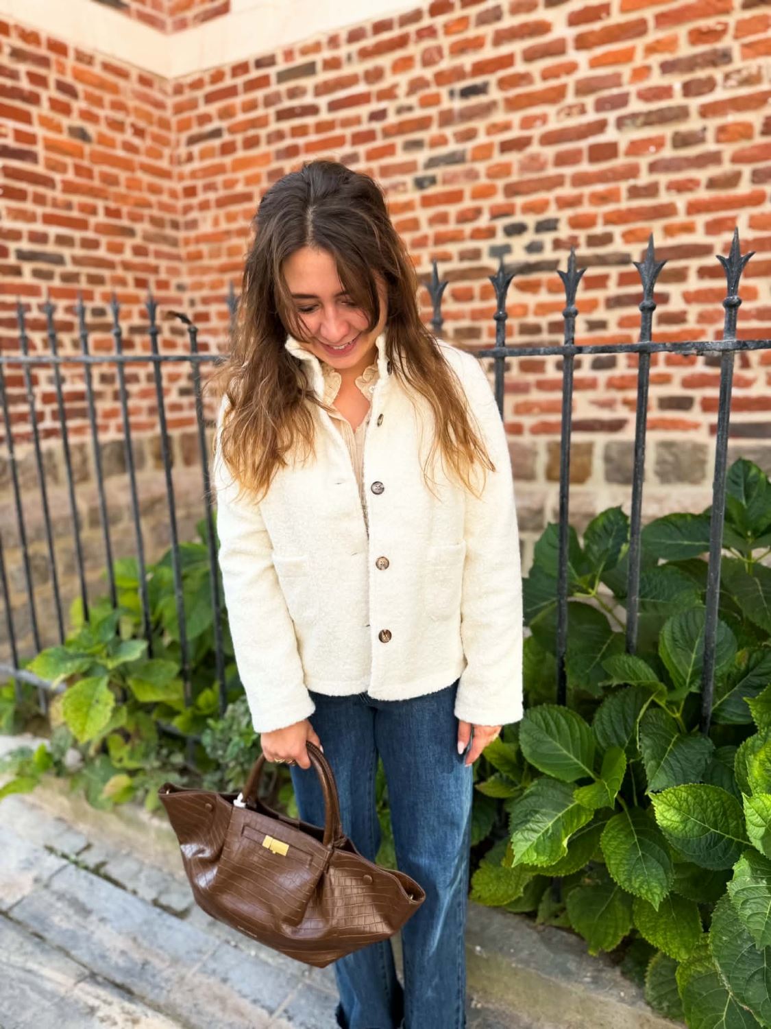 Veste bouclette écru