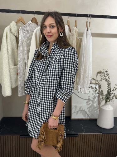 Robe chemise vichy - Marine