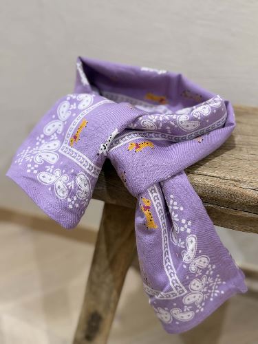 Foulard teckel mauve