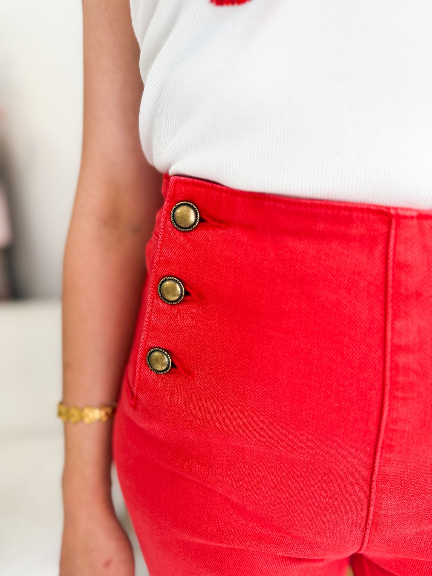 Jean flare rouge