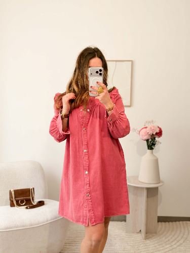 Robe en jean - Rose