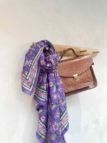 Foulard Dheli Violette 100 cm