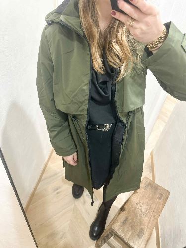 Imperméable long rembourre kaki