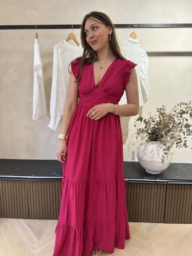 Robe longue rose framboise - Viscose
