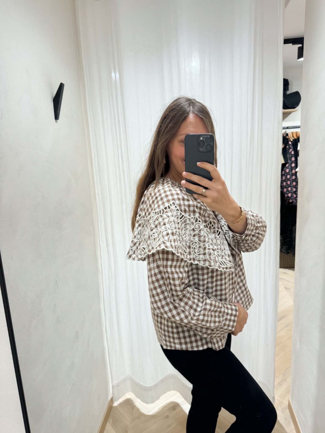 Blouse vichy col Claudine
