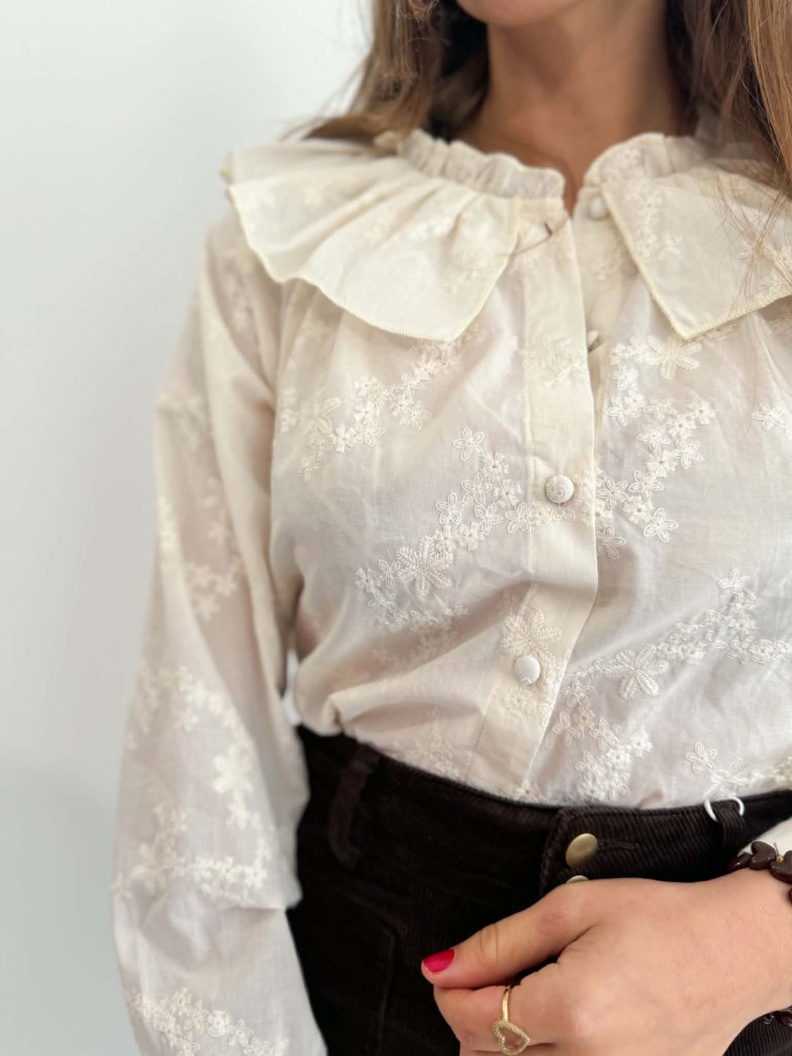 Chemise col claudine - Ecru