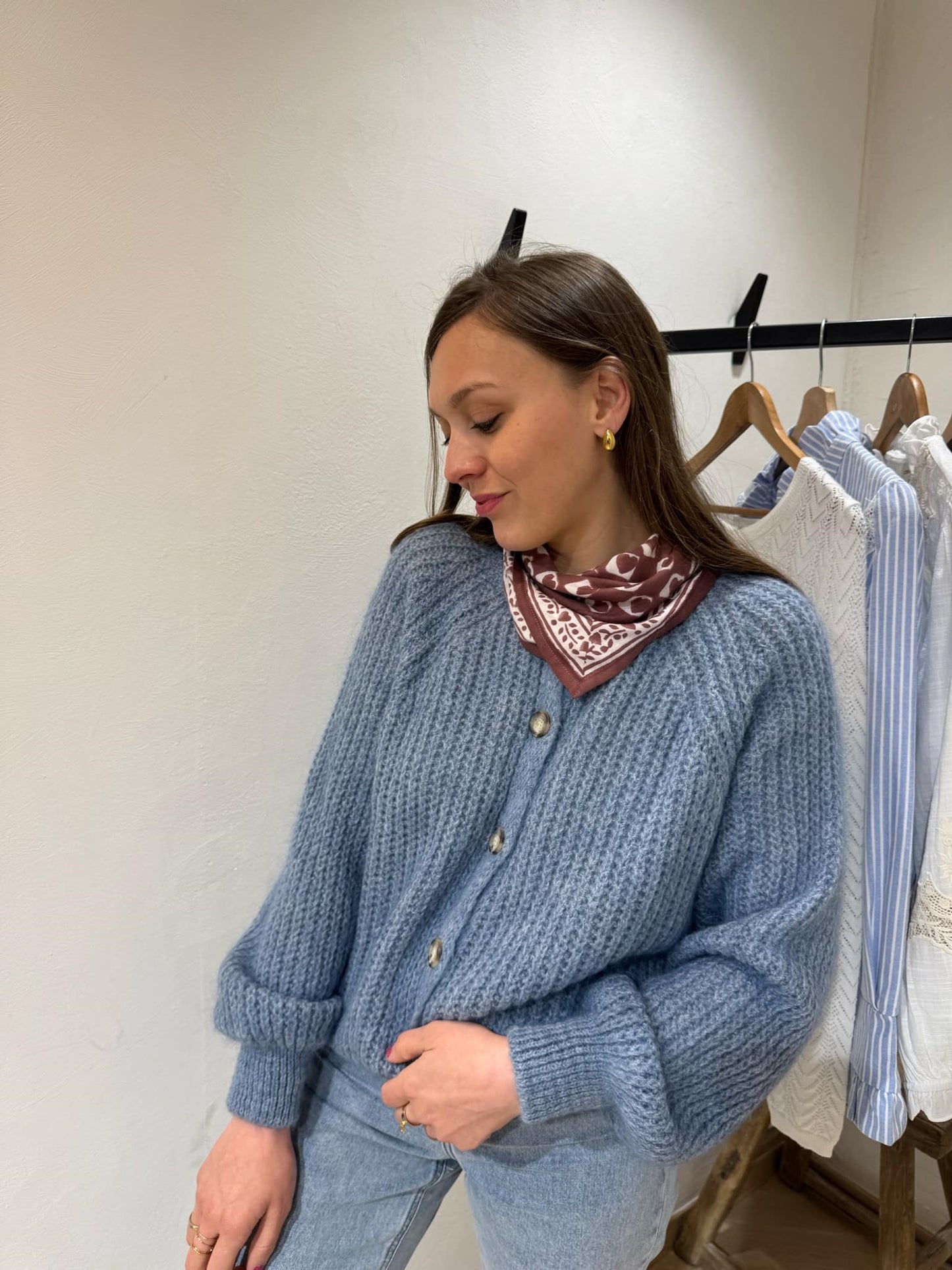 Foulard coeur prune petit