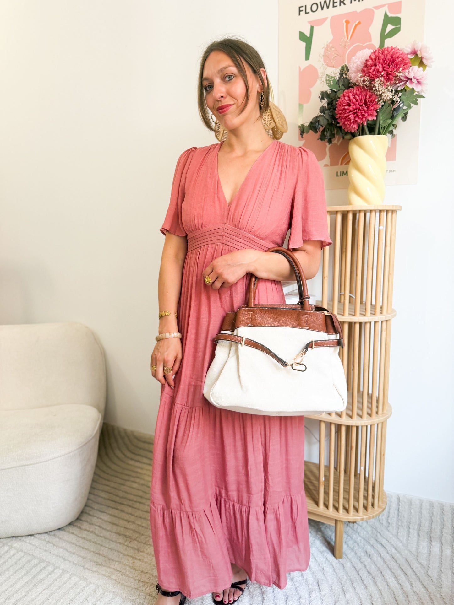 Robe longue Isaure - Bois de rose