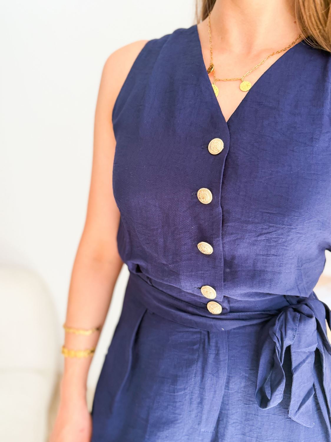 Combinaison fluide bleu marine