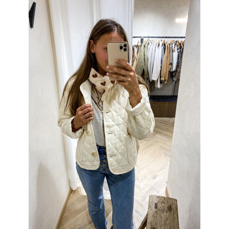 VESTE MATELASSEE BLANC CASSE