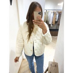 VESTE MATELASSEE BLANC CASSE