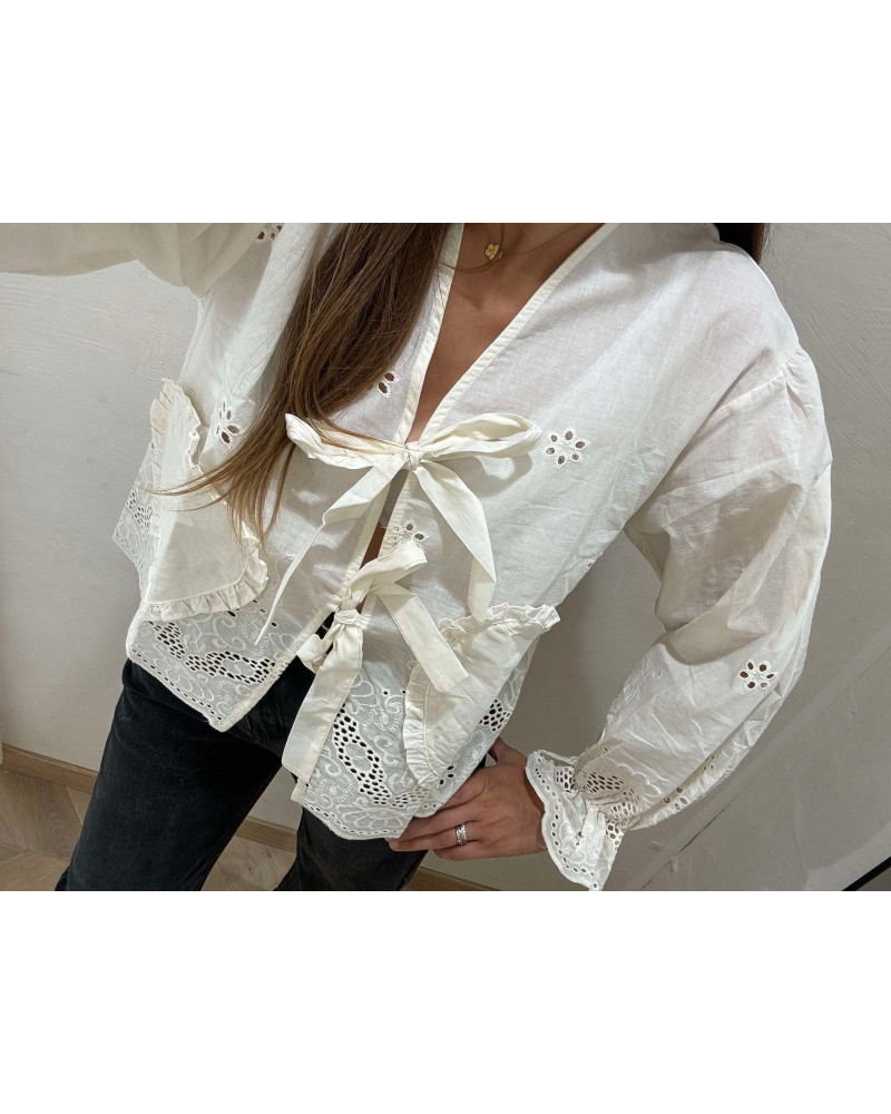 blouse ecru coeur