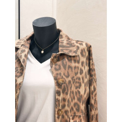 Veste en jean oversize tendance leopard automne hiver 2024