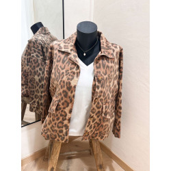 Veste en jean oversize tendance leopard automne hiver 2024
