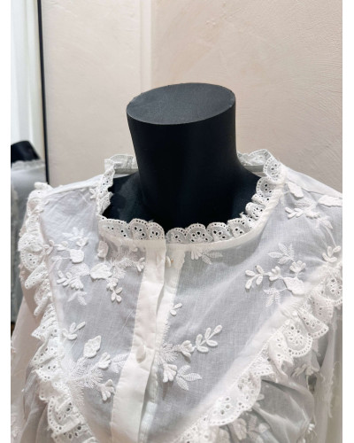 CHEMISE BRODERIE ANGLAISE BLANC