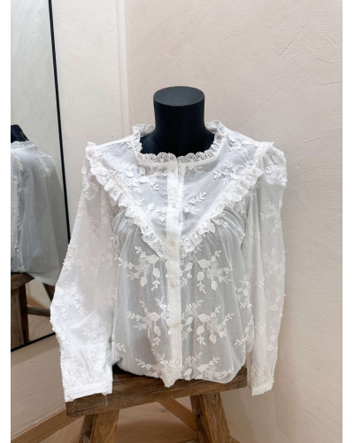 CHEMISE BRODERIE ANGLAISE BLANC