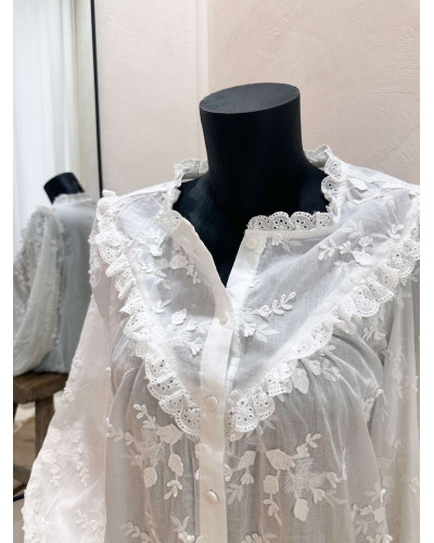 CHEMISE BRODERIE ANGLAISE BLANC