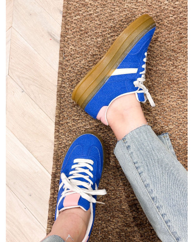 SNEAKERS PLATEFORME BLEU