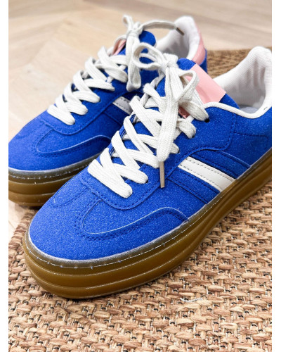 SNEAKERS PLATEFORME BLEU