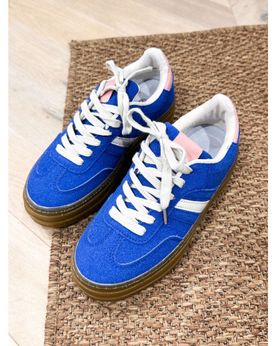 SNEAKERS PLATEFORME BLEU