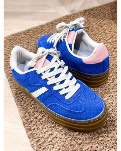 SNEAKERS PLATEFORME BLEU