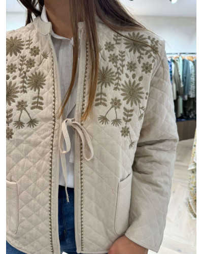 VESTE BEIGE BRODERIE