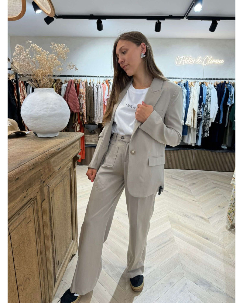 PANTALON COSTUME TAUPE