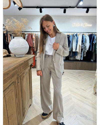 PANTALON COSTUME TAUPE