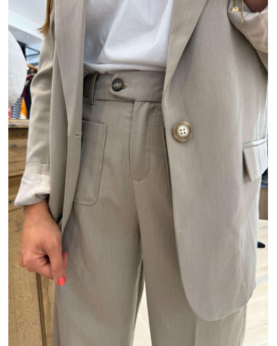 PANTALON COSTUME TAUPE