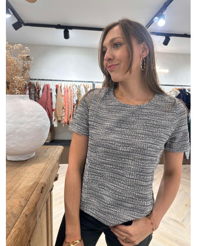 TOP GRIS NOIR CHINE